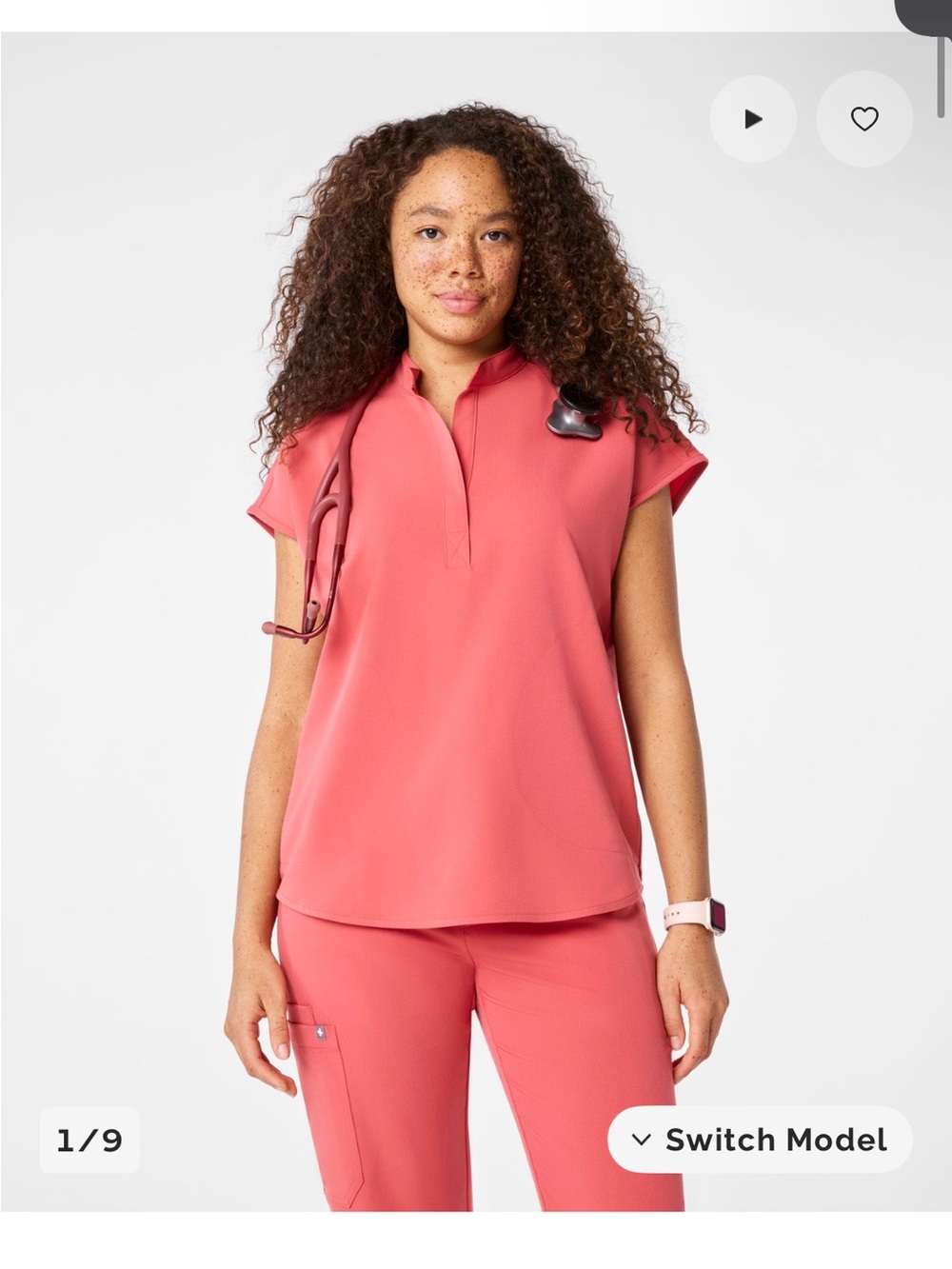 Figs Women's Pulmonary Pink Rafaela - Oversized Scrub Top